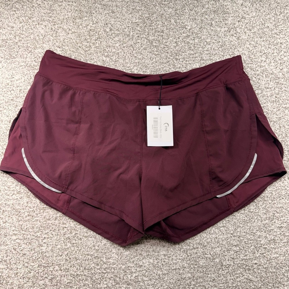 NWT Women's ZYIA Active Plum Mesh Energy Lined Athletic Running Shorts Size XXXL